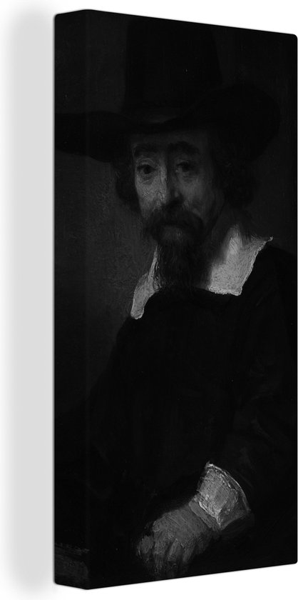 Canvas Schilderij Portret van dr Ephraïm Bueno - Rembrandt van Rijn - 40x80 cm - Wanddecoratie