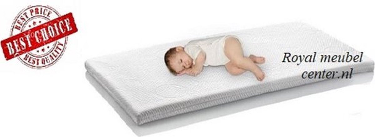 Ledikant babymatras 60x120 x10cm Comfort schuim Anti-allergische Wasbare hoes met rits- Royalmeubelcenter.nl ®