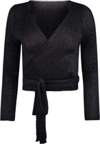 zilverkleurig wikkelvest - maat L - glitter en glamour top - vest - trui