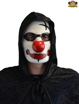 Partychimp Gezichtsmasker Horror Clown Halloween Masker voor bij Halloween Kostuum voor bij carnavalskleding Heren Carnavalskleding Dames Carnaval Accessoires - PVC - Wit/Rood