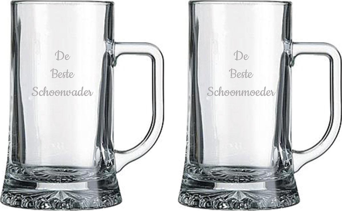 Gegraveerde bierpul 50cl De Beste Schoonvader- De Beste Schoonmoeder