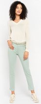 LOLALIZA Slim fit broek met ceintuur - Turquoise - Maat 36
