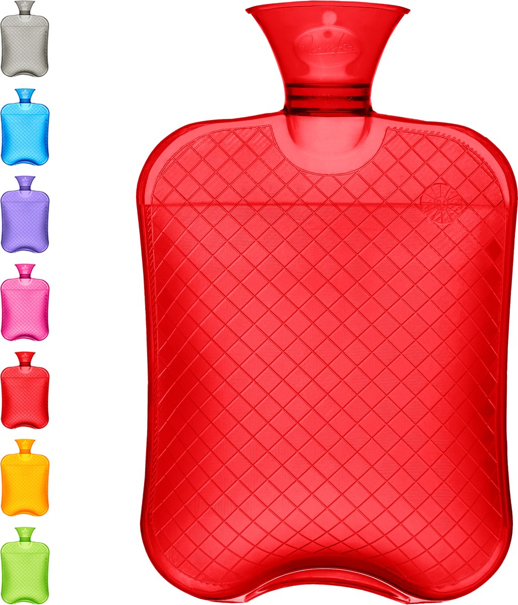 Qomfor Kruik zonder Hoes - 1,8 L - Warmwaterkruik voor Pijnverlichting en Ontspanning - Rood