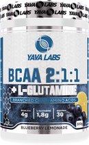 1+1 GRATIS! Yava Labs BCAA 2:1:1 Aminozuur - Blueberry Lemonade - 300 gram | Helpt tegen verzuring tijdens een intense training