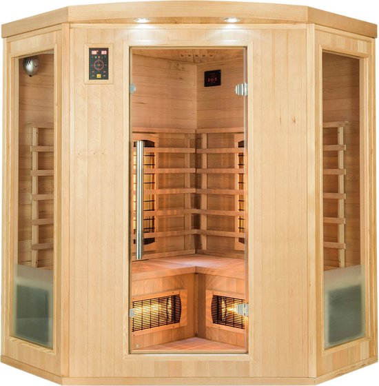 Sauna infrarouge (sauna d'angle) - Appolon 3C - 3 à 4 personnes - Bois  d'épicéa... | bol