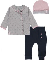 Dirkje Basics Meisjes Set(3delig) Overslag vestje Grijs met Broek Grijs met Mutsje - Maat 44