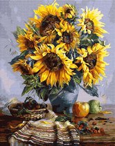 Delki® Diamond Painting Zonnebloemen - 40 kleuren - Vierkant - 30x40cm