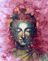 Delki® Diamond Painting Boeddha Roze - 40 kleuren - Vierkant - 30x40cm