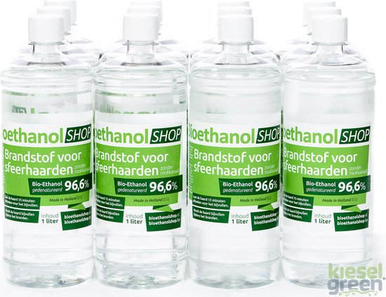 Bio-Ethanol -PREMIUM- bioethanol 96,6%- biobrandstof – 12x1 liter | bol.com