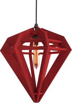 DECOBEL | DECO-VILT | Diamant | Maat L | Hanglamp - E27 - Woonkamer - Eetkamer - Duurzaam - Petfles - Industrieel | Rood 25