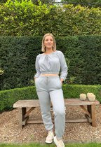 Loungewear grijs met crop top