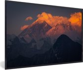 Cadre photo avec affiche - Coucher de soleil dans Himalaya avec le mont Everest, Népal - 90x60 cm - Cadre pour affiche