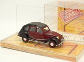 Citroën 2CV Charleston (Donker Rood/Zwart) (8 cm) 1/43 Norev - Inclusief Showcase (Modelauto - Schaalmodel - Miniatuurauto)