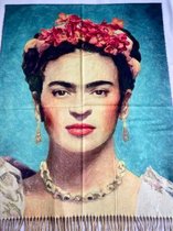 Sjaal schilderij Frida Kahlo van dikker materiaal met 2 kanten (1 kant effen)