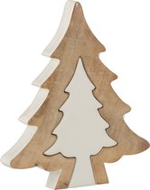 Kerstboom | hout | wit - naturel | 2.5x19x (h)23 cm