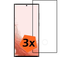 Screenprotector - 3 Stuks - Geschikt voor Samsung Galaxy S22 Ultra - Full Cover - Gehard Glas - Beschermglas - Tempered Glass - Screen Protector