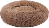 Barki Pluizig Hondenbed - Hondenmand - Hondenkussen - Extra Zacht - Bruin - Maat: S - 50 cm