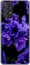 Geschikt voor Samsung galaxy a73 hoesje - Patroon - Bloemen - Paars - Siliconen Telefoonhoesje