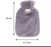 Warmwaterkruik-Kruik-Pijnverlichting voor rug-schouder-Nek-Warmwaterfles-Extra zacht - Donkergrijs-Met zachte hoes-Pluche wasbare hoes- 800 ML-4 Uur lang warm-Wasbestendig-Lekproof-Cadeau voo