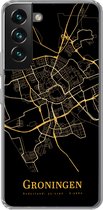 Coque Samsung Galaxy S22 - Groningue - Plan de la ville - Or - Coque de téléphone en Siliconen - Carte