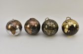 Kerstballen | Wereldbol | 10 cm | Kunststof | Plastic | Geschikt voor kind en dier | 4 stuks kerstballen | Verschillende uitvoeringen | Goud | Zwart | Zilver | Brons