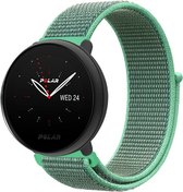 Nylon Smartwatch bandje - Geschikt voor  Polar Ignite 2 nylon band - mint - Strap-it Horlogeband / Polsband / Armband