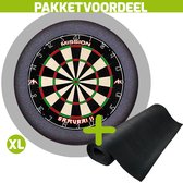 Mission Samurai 2 + Rubberen Dartmat 90*300 + Dartbordverlichting Basic XL (Grijs)