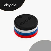 Chipolo One - Bluetooth GPS Tracker - Keyfinder Sleutelvinder - 4-Pack - Zwart & Wit & Blauw & Rood