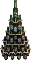 De Bier Kerstboom – Kerst voor mannen – Bierboom - Cadeautip man - 80 cm hoog - Berkenhout
