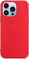 iPhone 13 Pro Max Hoesje - Apple iPhone 13 Pro Max Siliconen Hoesje Rood - iPhone 13 Pro Max Siliconen Hoesje Backcover Rood - Back Cover