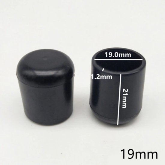 FSW-Products - 4/16/24/32 Chaise Leg Caps - 19mm - Feutre pour Meubles - Dessous de Verre - Feutre Anti-Rayures - Protection de Sol - Protège-Pieds de Chaise - Zwart - Rond - Housses de siège - Capuchons Convertibles - Capuchon Réversible