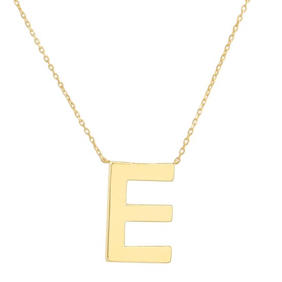 Fate Jewellery FJ4104 - Letter E - 925 zilver - goud verguld - 45cm +5cm