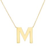 Fate Jewellery FJ4112 - Letter M - 925 zilver - goud verguld - 45cm +5cm