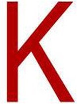 Mini letter K, rood wit 22,8 x 38 mm - 12/vel