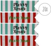 Kerstcadeau Naam Labels - Cadeaulabels - Kerstmis Kado Gift Tags - Merry Xmas - 20 Stuks
