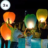 3 x Grote Gekleurde Wensballonnen vliegende papieren lantaarns ufo ballon  wens ballon wensballon: VOLANTERNA®