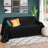Beautissu Bedsprei 210x280cm in Suède-Look Romantica - Overtrek voor Sofa in Lederlook, Sofa Deken voor Bed - Plaid in Zwart