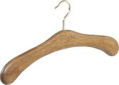 De Kledinghanger Gigant - 4 x Garderobehanger eikenhout donker gebeitst met messinghaak, 45 cm