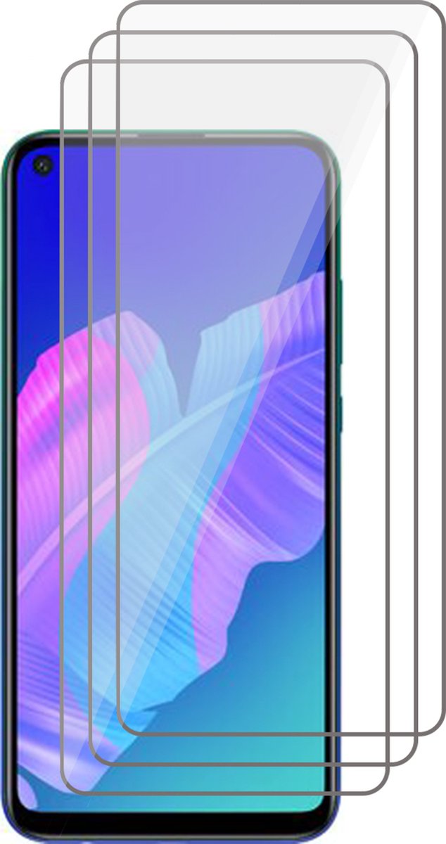 Screenprotector geschikt voor Huawei P40 Lite E - Screen Protector Glas - 3 stuks