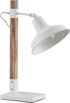 Lindby - Tafellamp - 1licht - ijzer, MDF - H: 52 cm - E27 - wit, helder hout