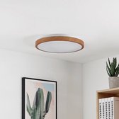 Lindby - LED plafondlamp - 1licht - ijzer, aluminium, kunststof - H: 11 cm - licht hout, wit - Inclusief lichtbron