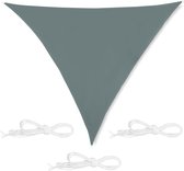 Relaxdays schawuwdoek driehoek - met ringen - zonwering - zonnezeil - schaduwzeil - grijs - 3 x 3 x 3 m