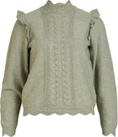 Object OBJPORTIA KNIT L/S PULLOVER PB11 Dames Trui SEAGRASS - maat M