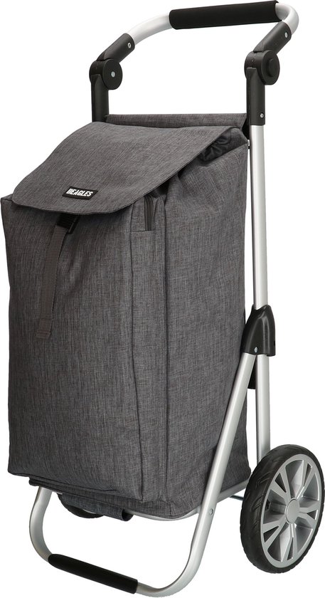 Beagles Alberic Boodschappen trolley - Boodschappen kar - Shopping Cart - Sterke Kwaliteit - Donkergrijs