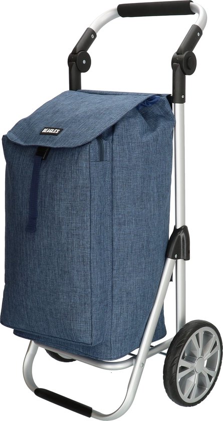 Beagles Alberic Boodschappen trolley - Boodschappen kar - Shopping Cart - Sterke Kwaliteit - Blauw