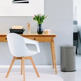 Relaxdays pedaalemmer 20 l - metaal - keuken prullenbak - afvalbak met deksel - retro - Lichtgrijs