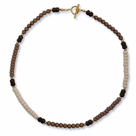 Zatthu Jewelry Zatthu - N21AW385 - Collier de perles marron Hope avec résine