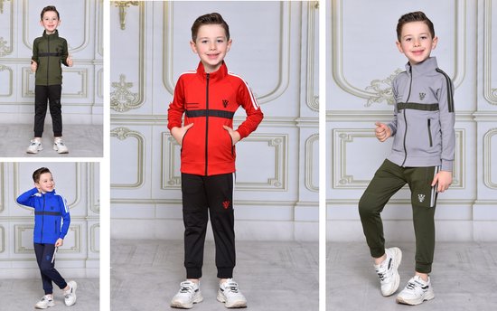 Trainingspak / Sportset - Sportvest \u0026 Broek - 104/110 - Jongens Rood |  bol.com