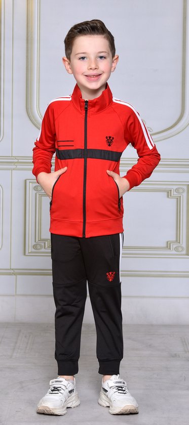 Trainingspak / Sportset - Sportvest \u0026 Broek - 104/110 - Jongens Rood |  bol.com
