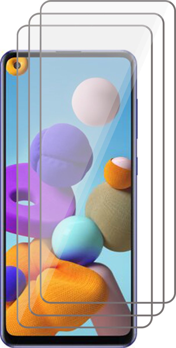 Screenprotector geschikt voor Samsung A21s - Beschermglas Screen Protector Glas - 3 stuks
